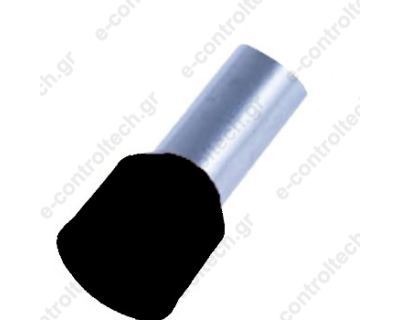 Σωληνάκια Τέρματος 25 mm, 16 mm, μαύρο (50 ΤΕΜ)