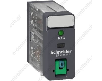 Μικρορελέ 2CO 5A 24VDC με LED και μπουτον δοκιμής RXG22BD Schneider Electric