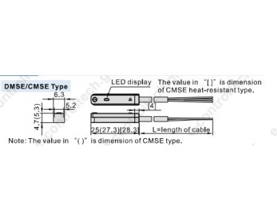 Μαγνητικός Διακόπτης Εμβόλου NPN NO 10-30V με Καλώδιο 5m DMSE-N050 Airtac