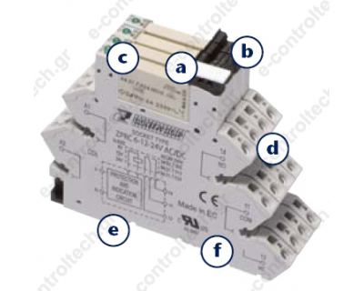 Κλεμορελέ 1CO 6A 24V AC/DC ΜΕ LED