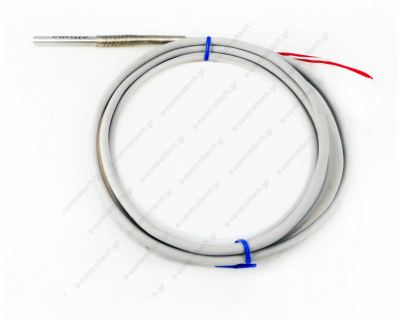 Θερμοστοιχείο PT100, Διάμετρος Φ6 mm, Μήκος L=50, με 2 μέτρα καλώδιο