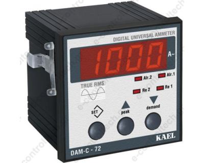 Αμπερόμετρο Ψηφιακό 72Χ72mm με 2 Εξόδους 230 VAC DAM-C-72 KAEL