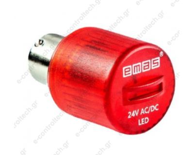 Λυχνία Κόκκινη LED Σταθερή 24V AC/DC IKML024K EMAS