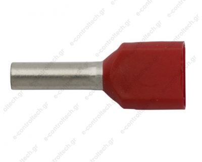 Σωληνάκια Τέρματος 2Χ1mm, 8 mm, Κόκκινο (100 ΤΕΜ)