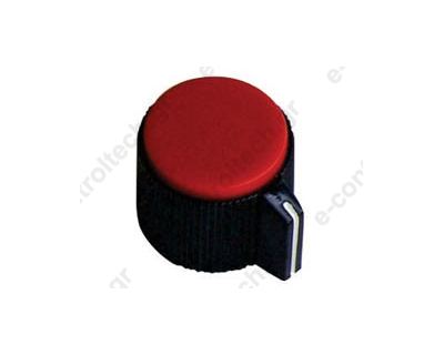 Κουμπί Πλαστικό 6.4mm/19.5mm Μαύρο/Κόκκινο