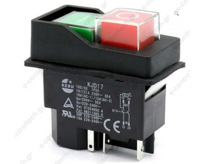 Μαγνητικός Διακόπτης Μηχανημάτων12A Start Stop 5 pin με REMOTE TRIP KJD17-2 KEDU