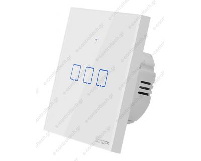 SONOFF smart διακόπτης, αφής, Wi-Fi,_x000D_ 3πλός, λευκό