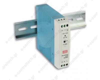 Τροφοδοτικό ράγας 5V 3A 15W ULTRA SLIM MDR-20-5 MEAN WELL