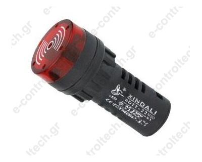 Βομβητής Buzzer Φ22 με Led 230VAC, AD22-22MSD