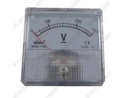 Βολτόμετρο Βελόνας Αναλογικό 60x60mm 300V AC TV6530 TAIFA