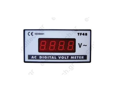 Βολτόμετρο πίνακος ψηφιακό 96Χ48mm 0-600 VAC Τροφοδοσία 8-12V AC/DC TF4896V SFM