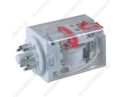 Μικρορελέ Λυχνίας, 2CO, 10A, 24VDC, με LED, RCP8002, 24VDC