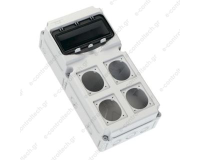 Πίνακας επίτοιχος 230mm x158mm x471mm 10 στοιχείων + 4 πρίζες IP67 15851004 PCE