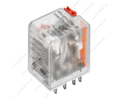 Μικρορελέ Λυχνίας 2CO 10A 24VAC μεσαίου τύπου με test και ένδειξη 7760056073