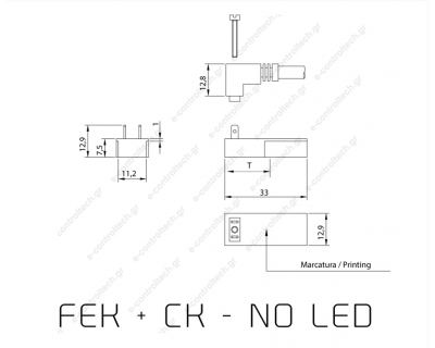 Μαγνητικός Διακόπτης Εμβόλου 3-250V AC/DC ΝΟ με καλώδιο και Φις FEK110 SHIELD