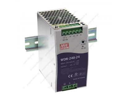 WDR-240-24 MEAN WELL Τροφοδοτικό ράγας, 240W 24V 10A slim wide