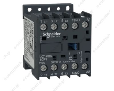 Ρελέ μίνι 2,2 KW 6A 3P+1NO με πηνίο 24VAC LC1K0610B7 Schneider Electric