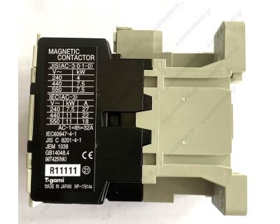 Ρελέ Ισχύος 11 KW 3P πηνίο 220-240 VAC 2NO PAK-21J-P2547-P3300 Togami