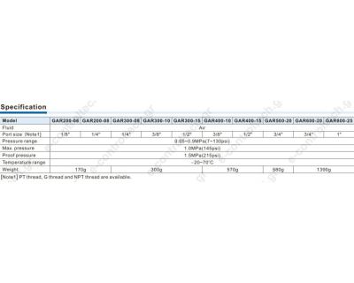 Ρυθμιστής Πίεσης Αέρος, 3/8'', με βάση και μανόμετρο