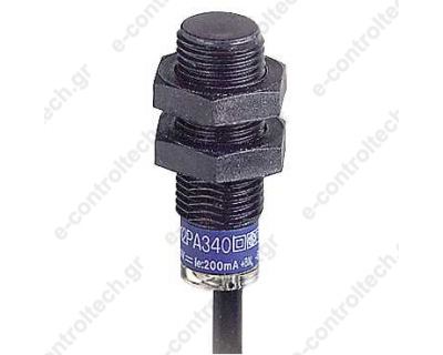 Επαγωγικός Διακόπτης, Φ12, PNP, NC, 12-24VDC, Πλαστικός XS4P12PB340