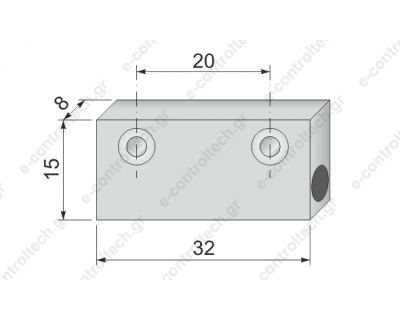 M-304 ACM000003 Μαγνήτης 32X15mm  M-304  Αλουμινίου AECO