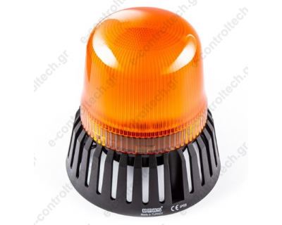Φάρος Πορτοκαλί LED με BUZZER 24V AC/DC Φ150mm Χ160mm 7 modes IT120Y024Z EMAS