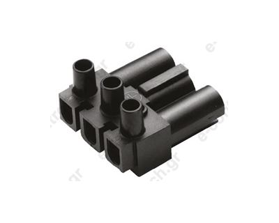 Κλέμα 3P Πολυαμιδίου Αρσενική 2.5 mm2 Μαύρη AC166GST/3BL ADELS