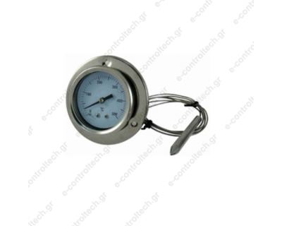 Θερμόμετρο βελόνας 0-500C Φ89mm με Πούρο Φ8 L=1.5m INOX STC500V
