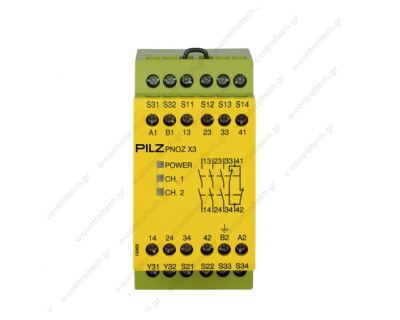 Ρελέ ασφαλείας 3NO/1NC/1SC 230VAC-24VDC PNOZ x3 774318 PILZ