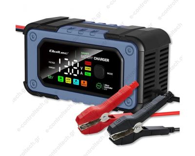 Φορτιστής μπαταριών 12V 7A με κροκοδειλάκια 52486 QTC
