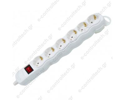 Πολύπριζο ασφαλείας με Διακόπτη 6 θέσεων χωρίς καλώδιο KCG06MK BNG